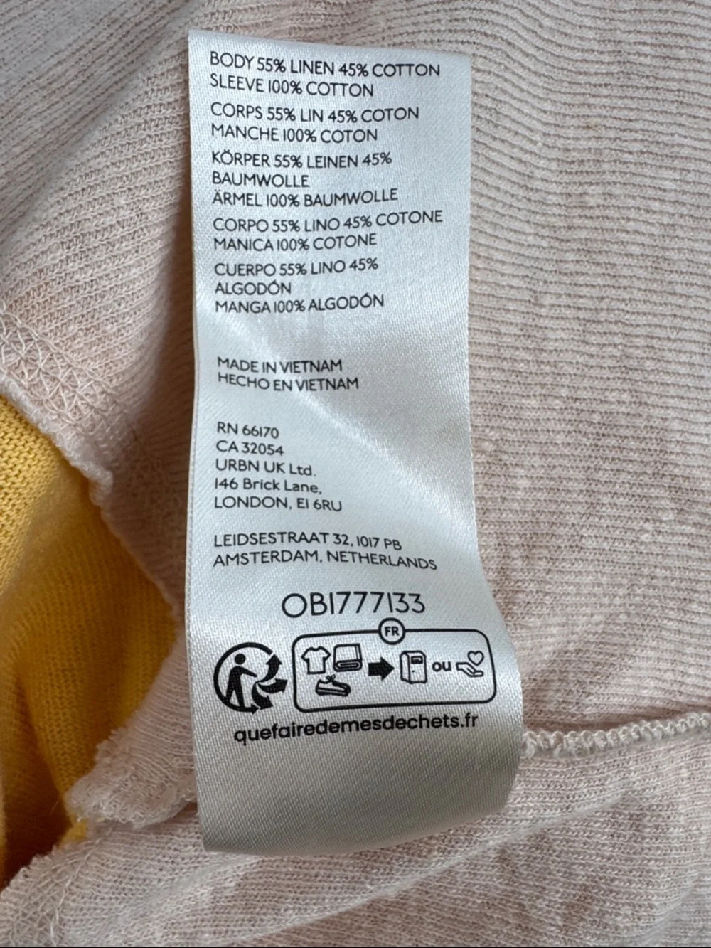 Free People We The Free Care FP Tri Color Tee Cream Blue Yellow Size XS